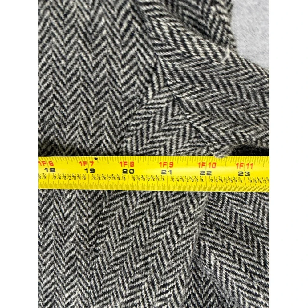Bespoke Harris Tweed Wool Herringbone Blazer Elbow Patch Mens 42R Grey